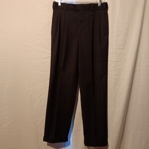 🍋Stafford Men’s 32x32 Black Dress Travel Trousers – Wrinkle Resistant